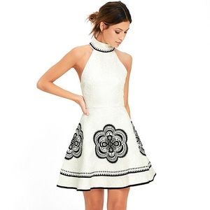 White Elliatt high neck cocktail dress